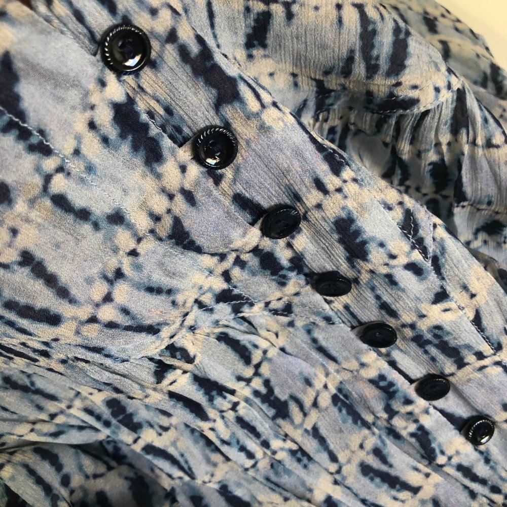 Blue Patterned Women's Blouse - Picture 10 of 10